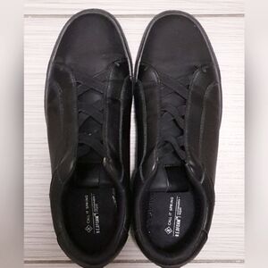 Call It Spring Black Leather Sneakers Size US 11